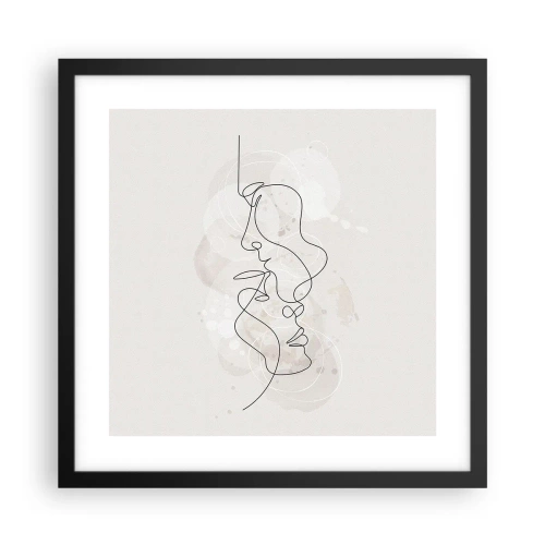 Plakát v černém rámu - Zamotaní v objetí - 40x40 cm