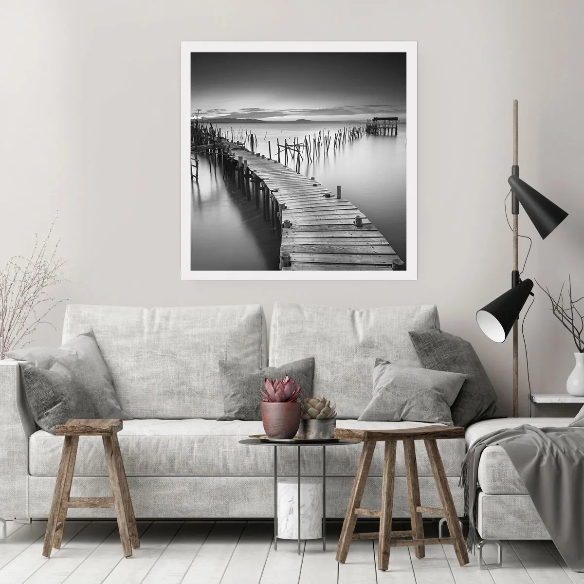 Plakát - Klid zapomenutého břehu - 50x50 cm