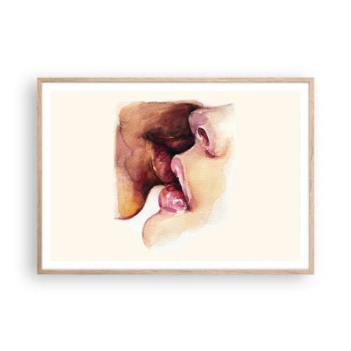 Plakát v rámu světlý dub - Jako noc a den, země a nebe - 100x70 cm