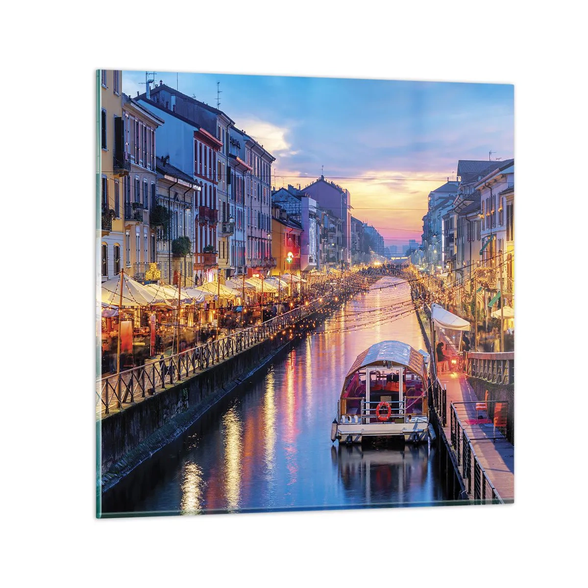 Obraz na skle - Večer plný světla a zábavy - 70x70 cm