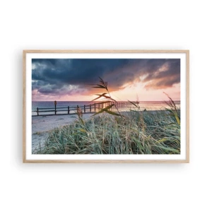 Plakát v rámu světlý dub - Neodváto větrem - 91x61 cm