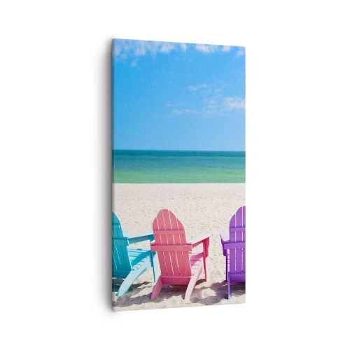 Obraz na plátně - Duhová pláž - 55x100 cm