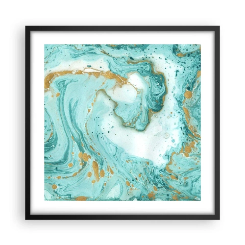 Plakát v černém rámu - Pod velkou vlnou z epochy Edo - 50x50 cm