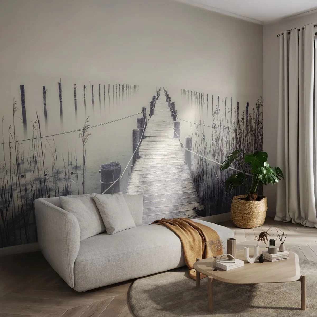 Fototapeta Standard Eco - Ponoř se do klidu - Most, jezero, Umlčet - 150x105 cm
