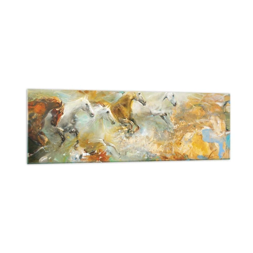 Obraz na skle - Cválá světlem - 160x50 cm