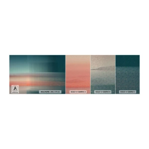 Vzor Fototapety Samolepicí Deluxe Sticker - Abstrakce: vlny světla - Voda, Nebe, Minimalismus - 100x30 cm