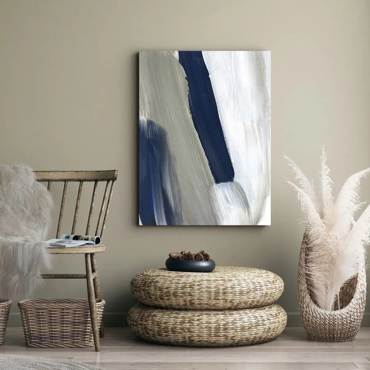 Obraz na plátně - Setkání s bílou - 55x100 cm