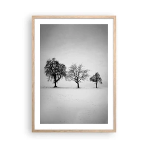 Plakát v rámu světlý dub - O čem sní? - 50x70 cm
