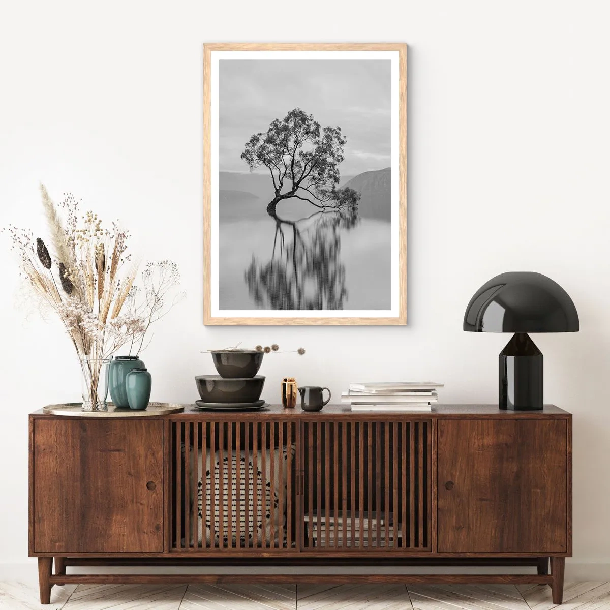 Plakát v rámu světlý dub - Existuje taková země - 50x70 cm