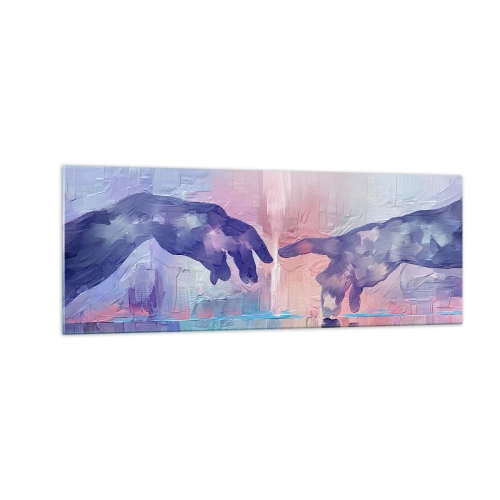 Obraz na skle - Božská jiskra života - 140x50 cm