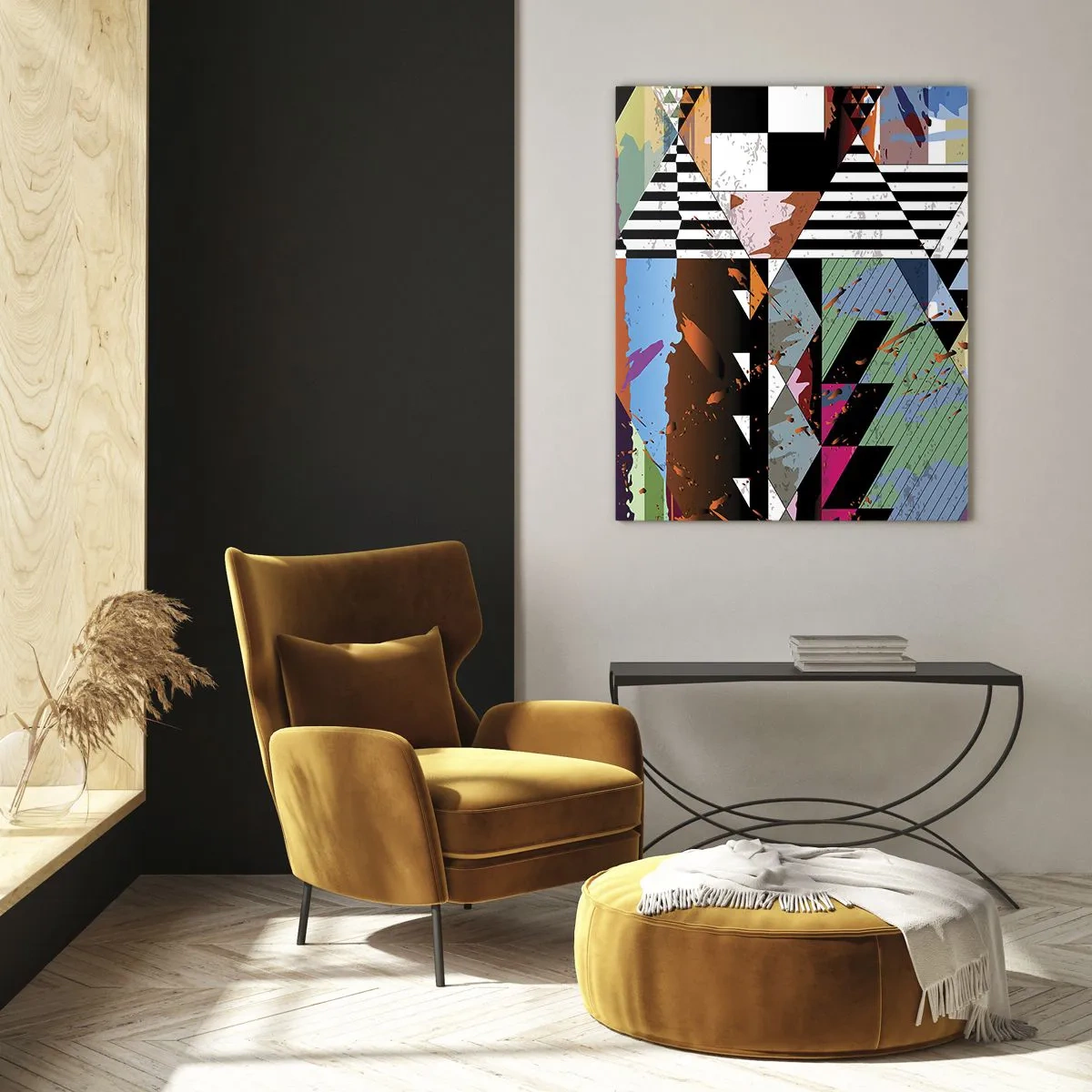 Obraz na skle - Geometricky a organicky - 50x70 cm