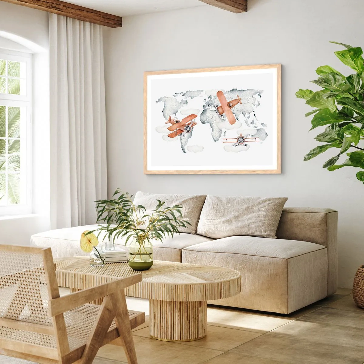 Plakát v rámu světlý dub - V průkopnickém duchu - 50x40 cm