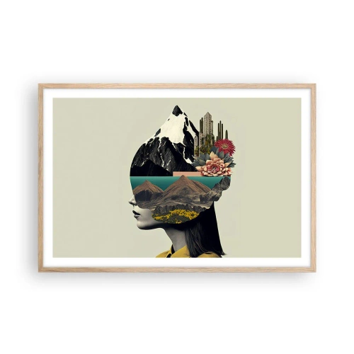 Plakát v rámu světlý dub - Žena – vždy tajemství - 91x61 cm