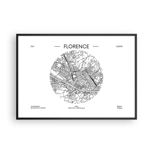 Plakát v černém rámu - Anatomie Florencie - 100x70 cm