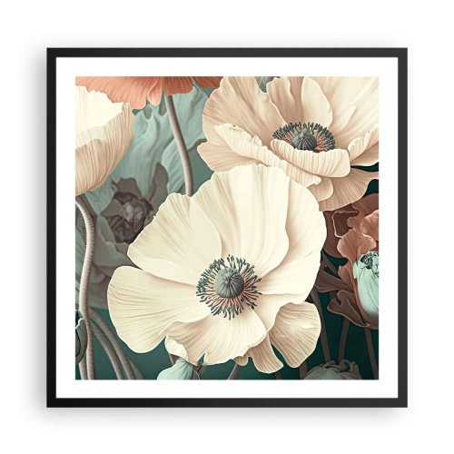 Plakát v černém rámu - Šepot máků - 60x60 cm