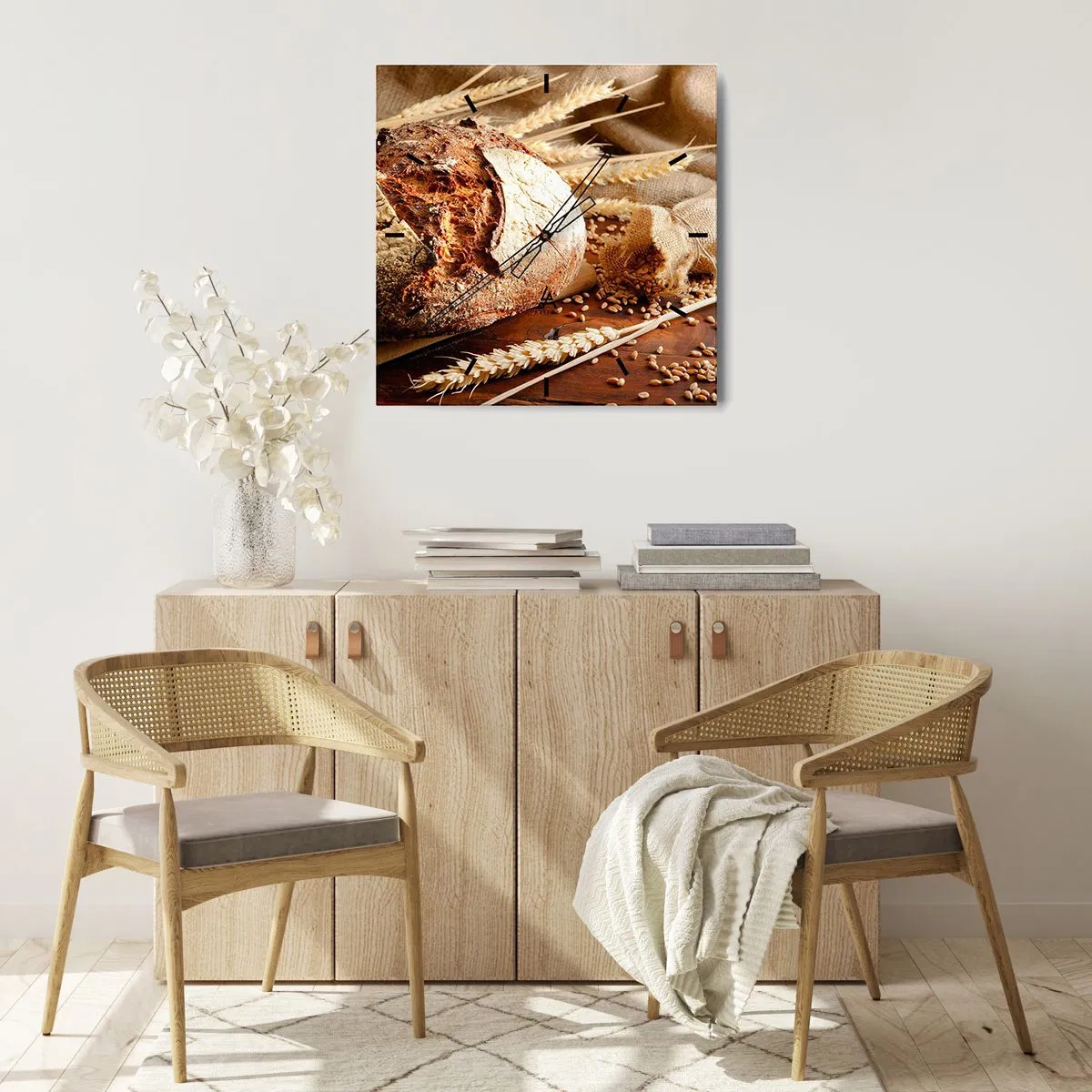 Nástěnné hodiny - Chutný, voňavý, křupavý - 40x40 cm