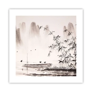 Plakát - Klid rýžových polí - 40x40 cm