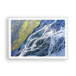 Plakát v bílém rámu - Jeskynní malby přírody - 100x70 cm