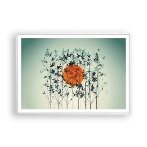 Plakát v bílém rámu - Japonské slunce - 100x70 cm