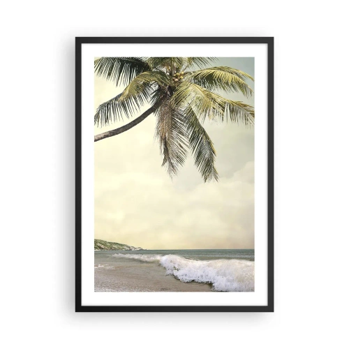 Plakát v černém rámu - Palma proti moři - 50x70cm - Tropický sen - Moderní nástěnná dekorace do obývacího pokoje a ložnice ARTTOR