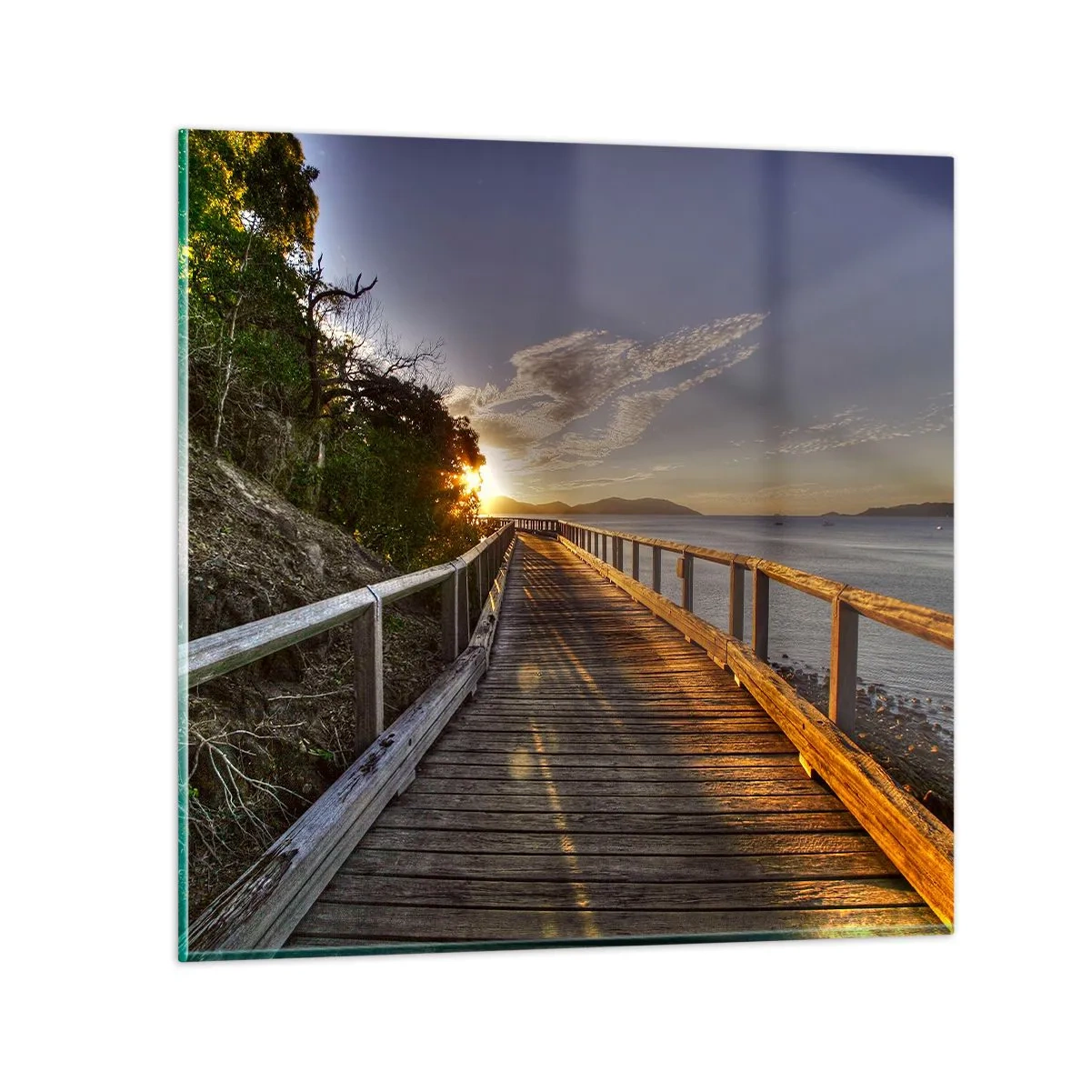 Obraz na skle - Jít, stále jít směrem ke slunci - 40x40 cm