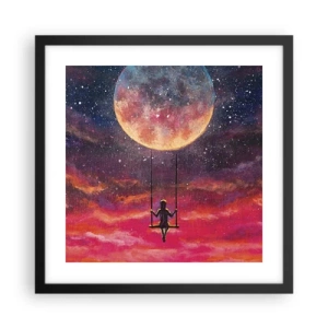 Plakát v černém rámu - Stavět si vzdušné zámky - 40x40 cm