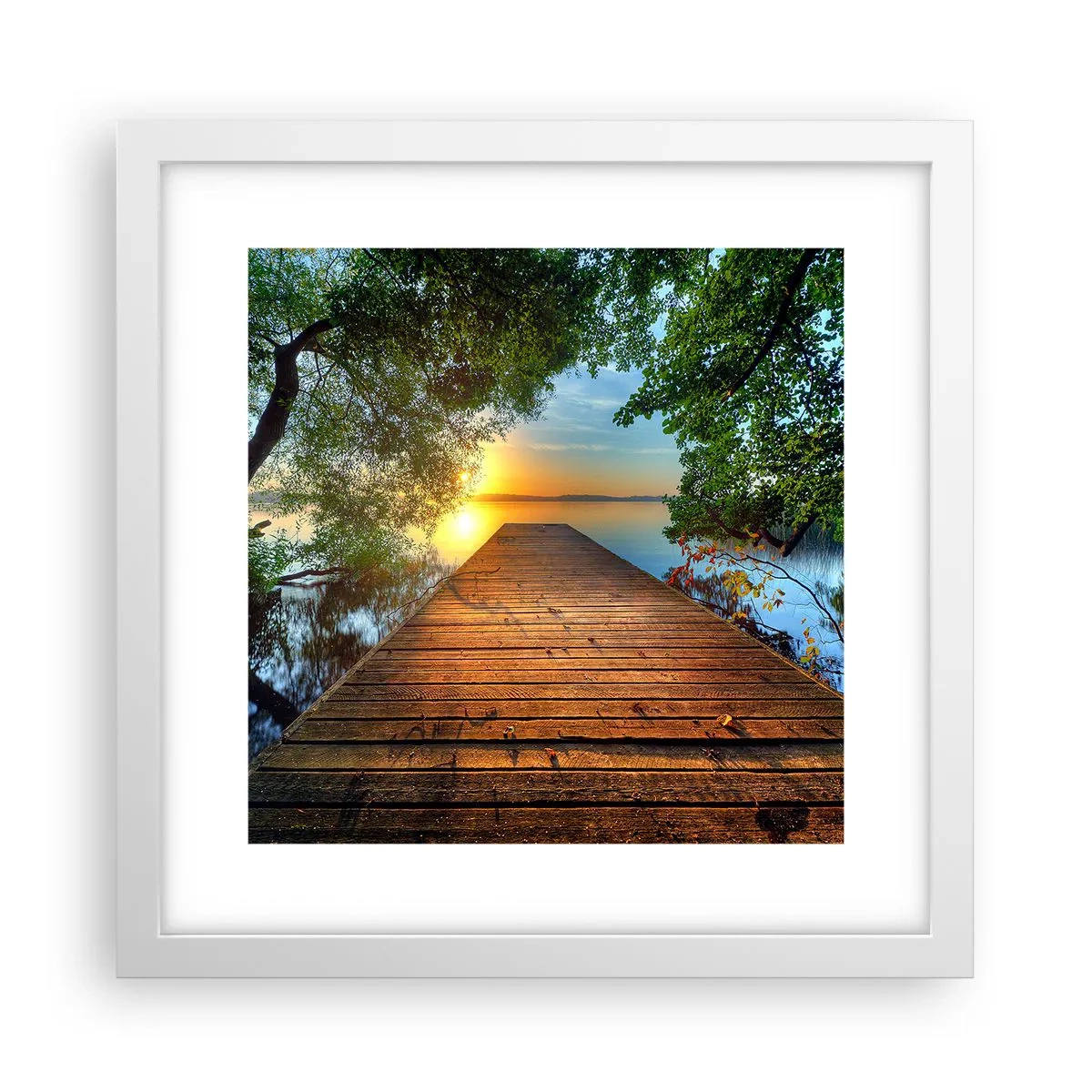 Plakát v bílém rámu - Nespěchej, posaď se - 30x30 cm