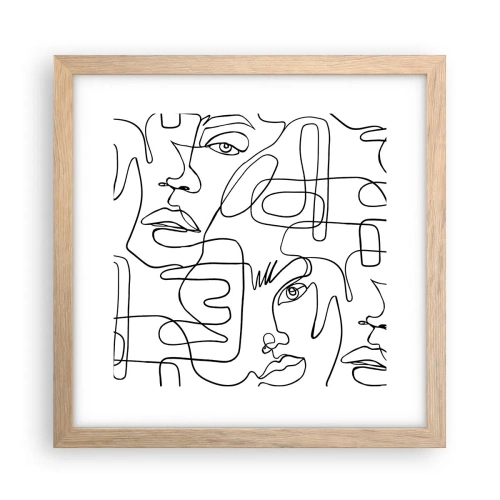 Plakát v rámu světlý dub - Ve spletených emocích - 30x30 cm