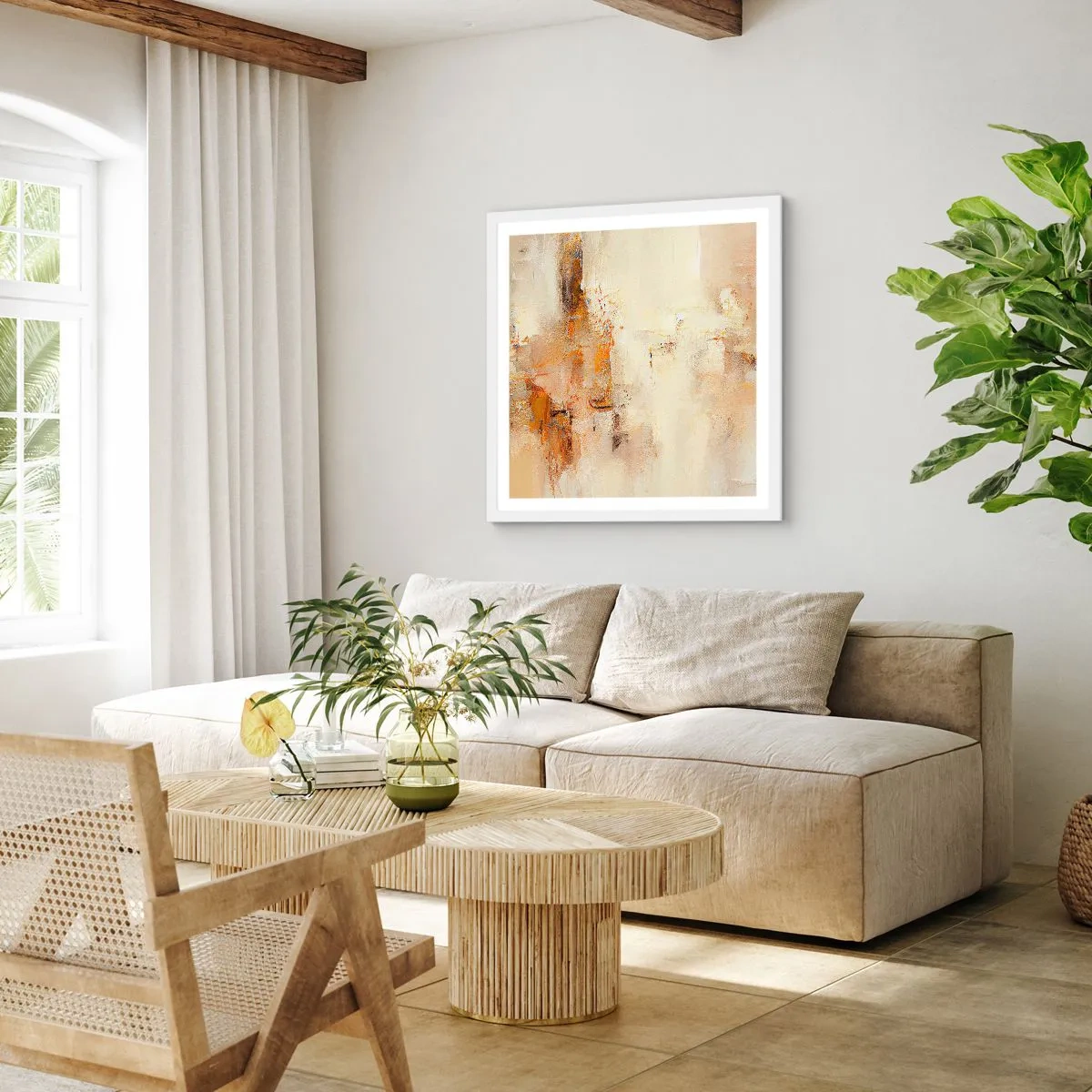 Plakát v bílém rámu - Duše jantaru - 40x40 cm