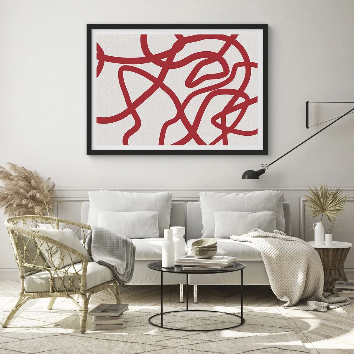 Plakát v černém rámu - Červené na bílém - 70x50 cm