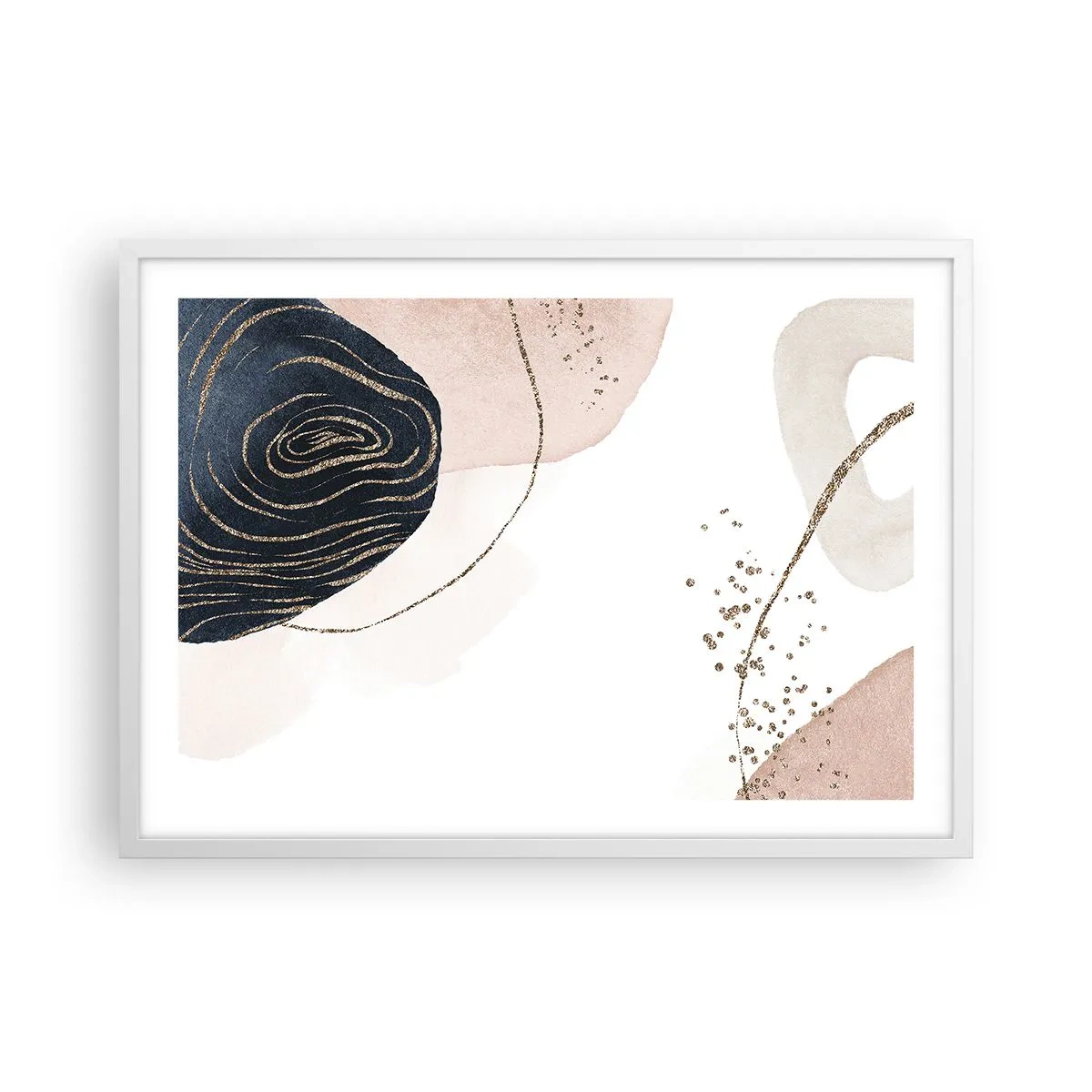 Plakát v bílém rámu - Vše plyne - 70x50 cm