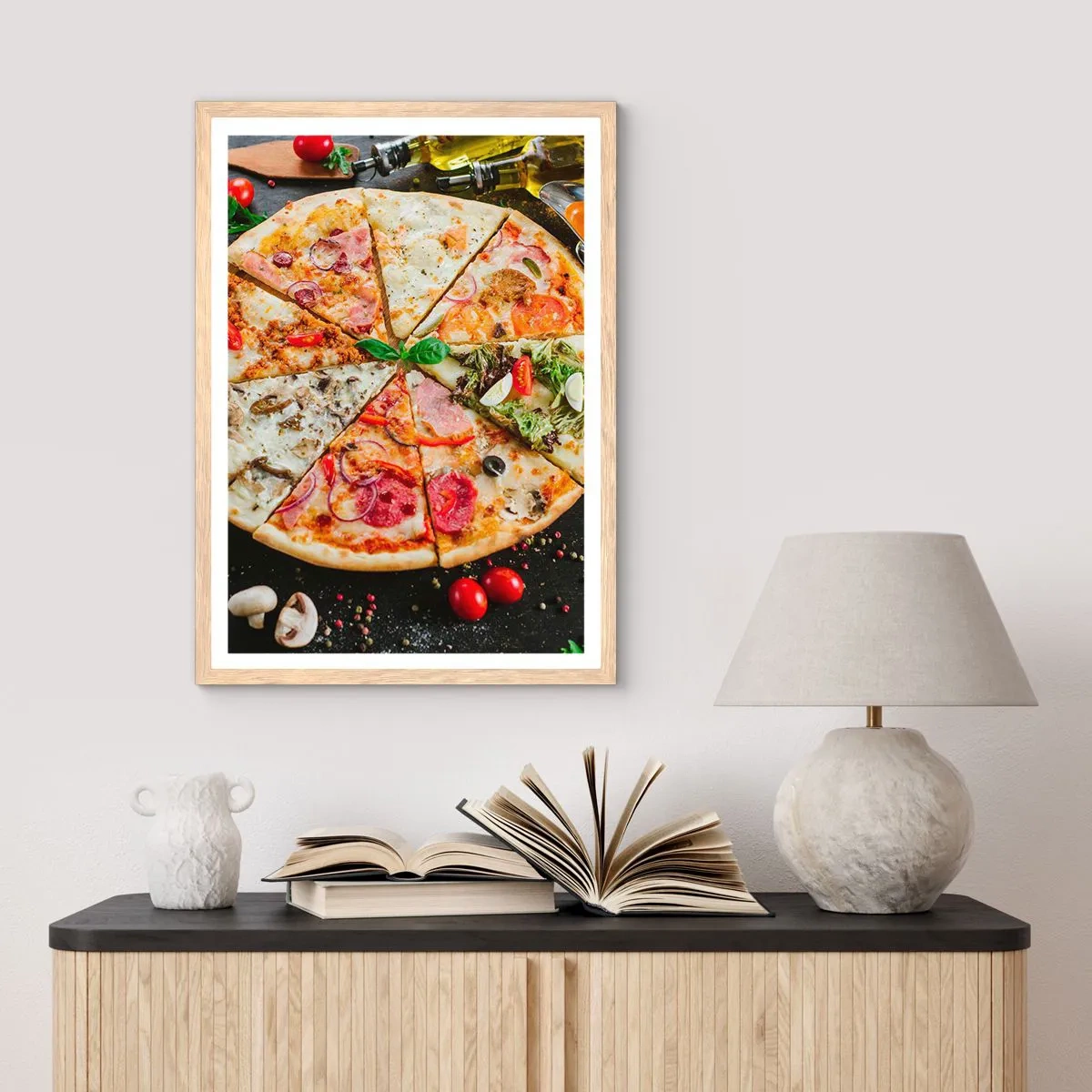 Plakát v rámu světlý dub - Vějíř chutí - 50x70 cm