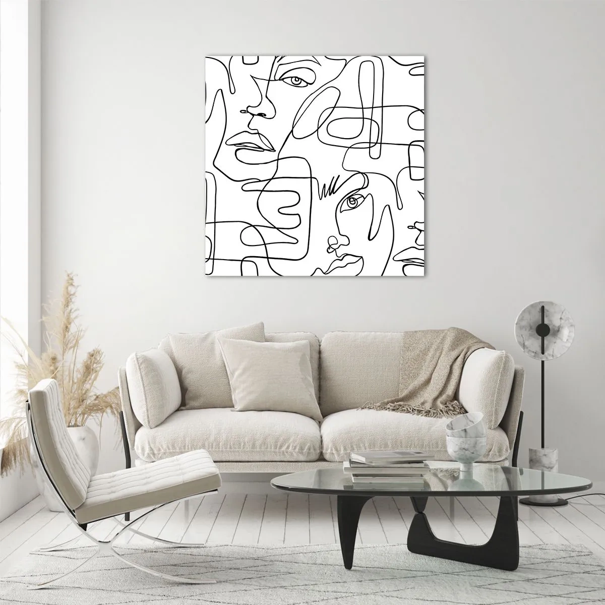 Obraz na skle - Ve spletených emocích - 30x30 cm