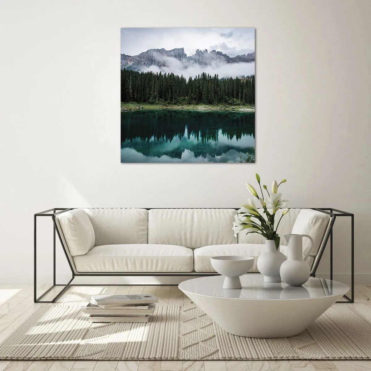 Obraz na skle - Tiše, tiše, neprobuďme spící vodu…. - 70x70 cm