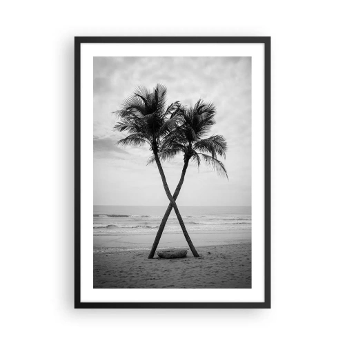 Plakát v černém rámu - Skandinávský ústup - 50x70cm - Něžná přítomnost - Moderní nástěnná dekorace do obývacího pokoje a ložnice ARTTOR