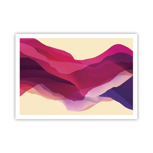 Plakát - Vlny fialové - 100x70 cm