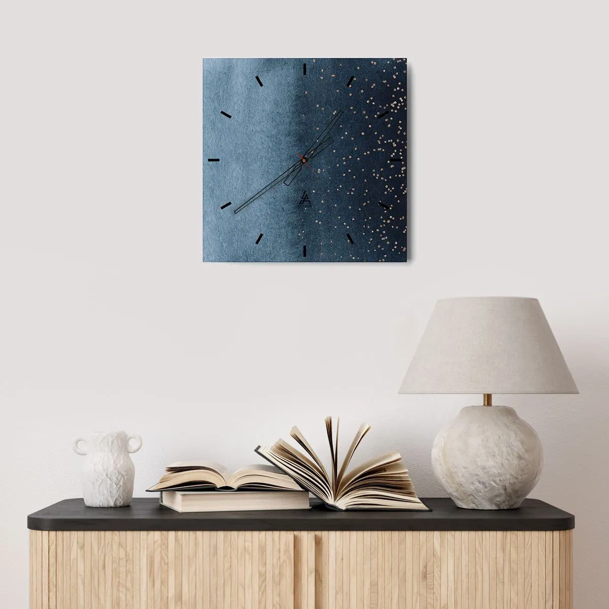 Nástěnné hodiny - Kompozice – modré fáze - 40x40 cm