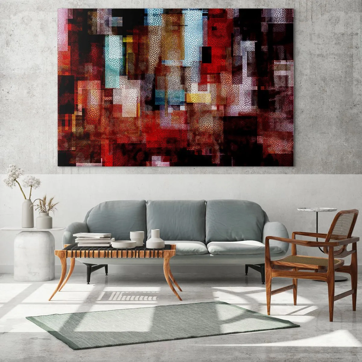 Obraz na skle - Chaos a zmatek - 100x70 cm