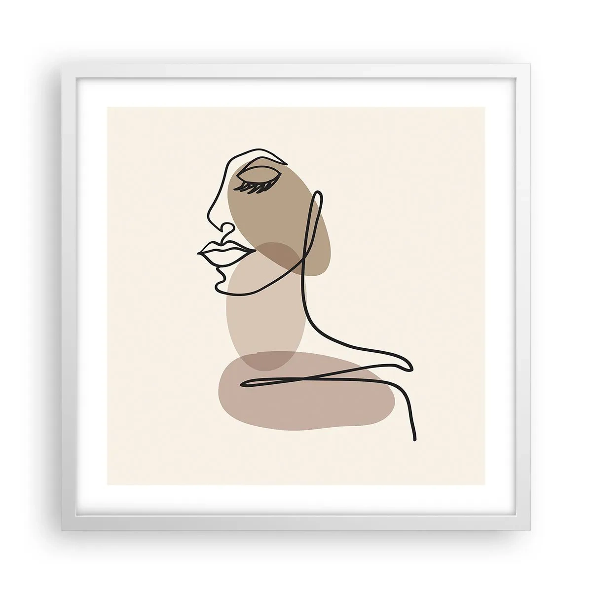 Plakát v bílém rámu - Při poslechu samé sebe - 50x50 cm