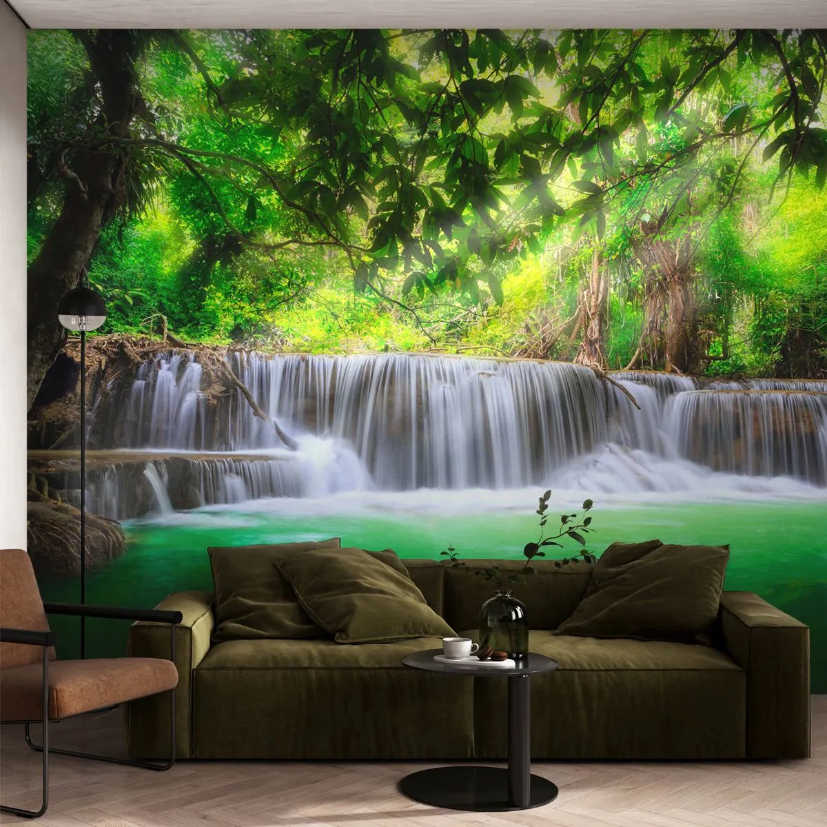 Fototapeta Premium Sand - Vodopád v zeleni - Krajina, Vodopád, národní park - 100x70 cm