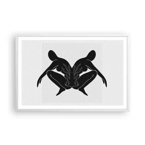 Plakát v bílém rámu - Společná duše - 91x61 cm