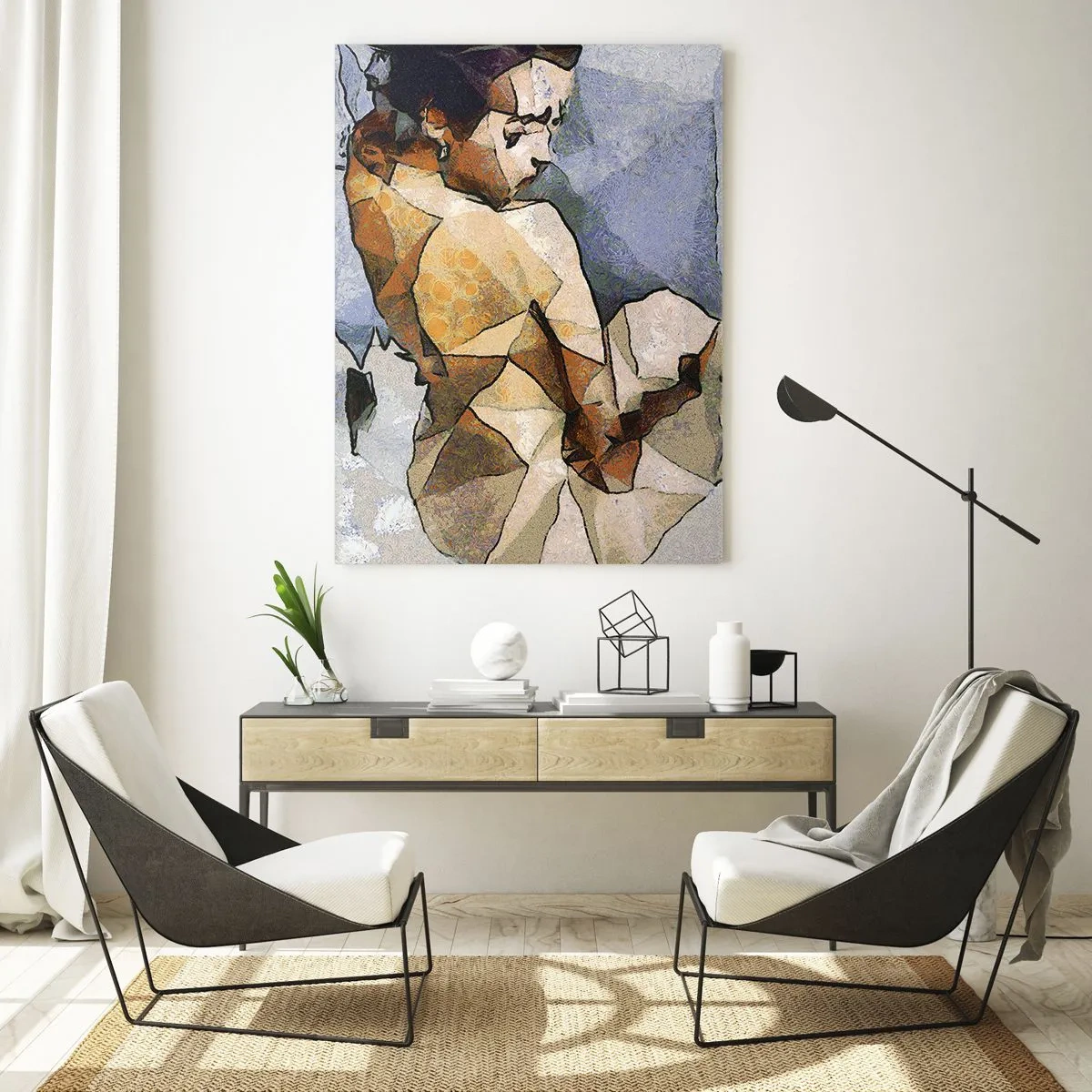 Obraz na skle - V duchu kubismu - 70x100 cm