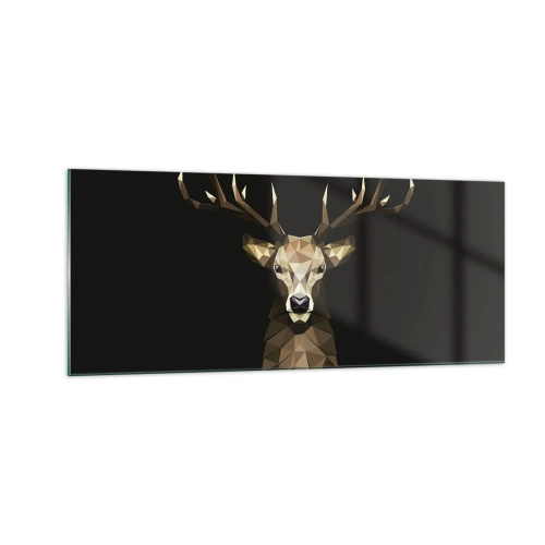 Obraz na skle - Kubistický jelen - 100x40 cm