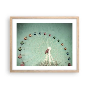 Plakát v rámu světlý dub - Zveme vás k zábavě - 50x40 cm