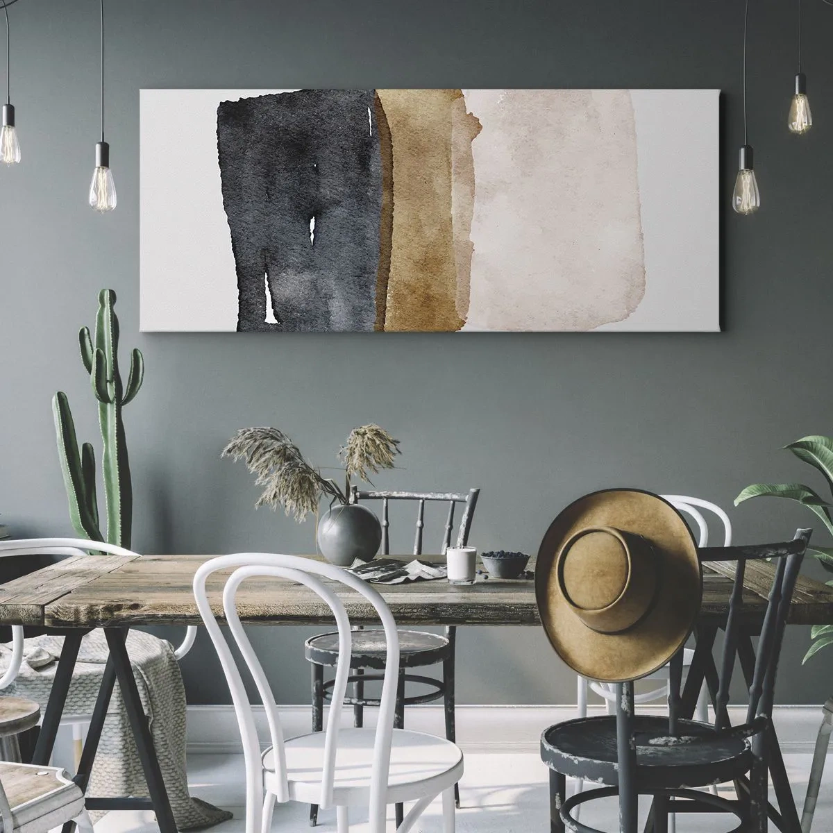 Obraz na plátně - Kompozice zemitých barev - 140x50 cm