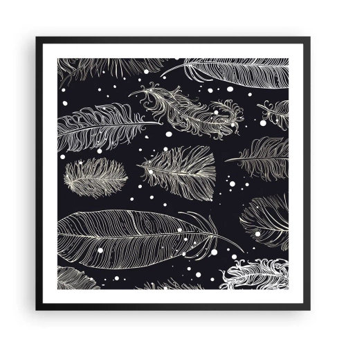 Plakát v černém rámu - Krajka s peřím - 60x60 cm