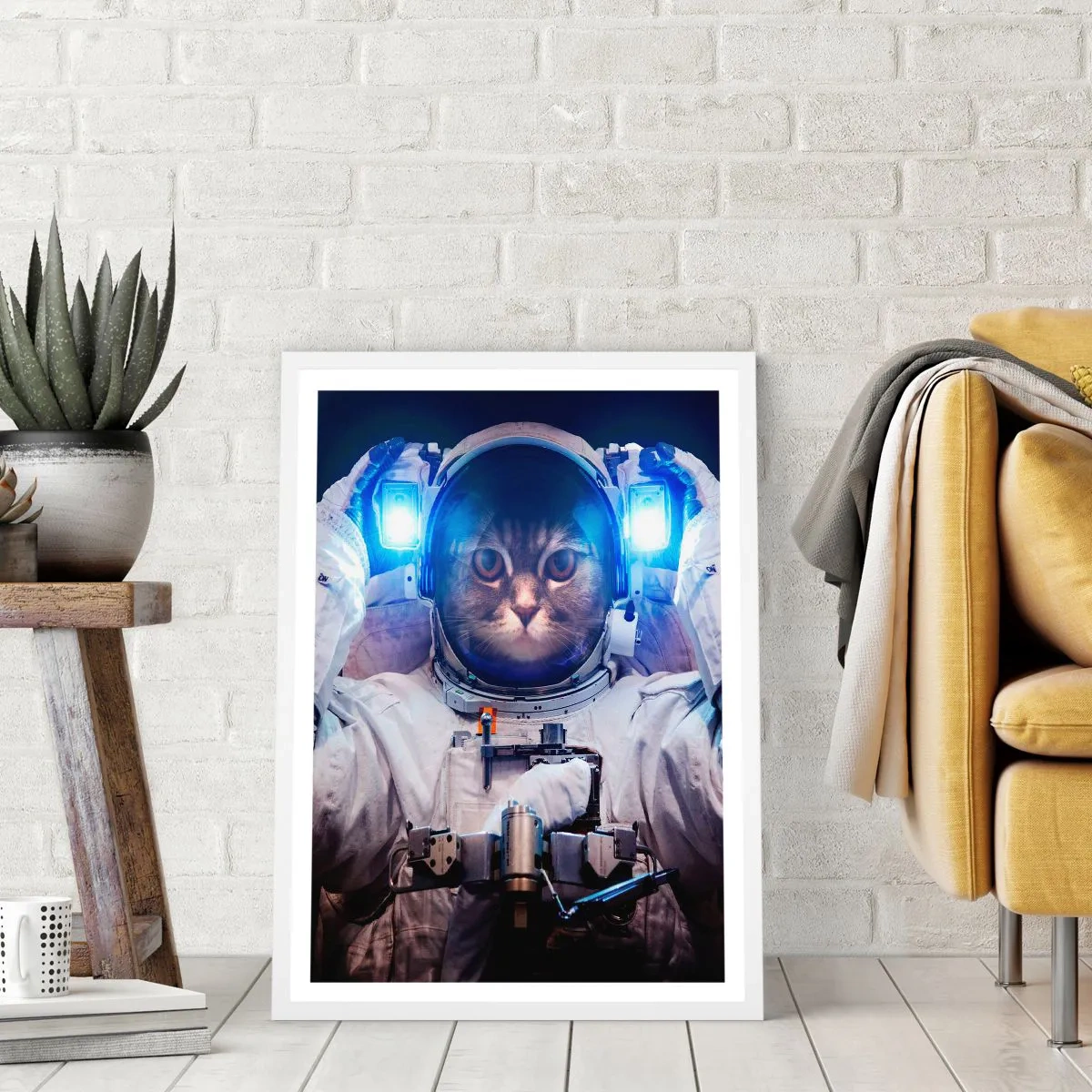 Plakát v bílém rámu - Houston, máte problém - 70x100 cm