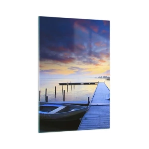 Obraz na skle - Fialovo-zlatý klid - 70x100 cm