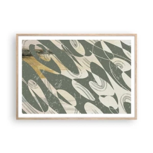 Plakát v rámu světlý dub - Rytmizovaná abstrakce - 100x70 cm