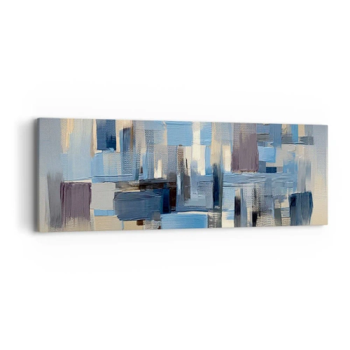 Obraz na plátně - Modrá konstrukce - 90x30 cm